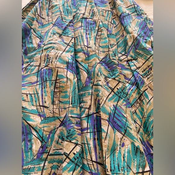 Caliche Vintage 80s Printed Design 3/4 Sleeve Pockets Collared Shirt Dress 12 - Picture 3 of 9